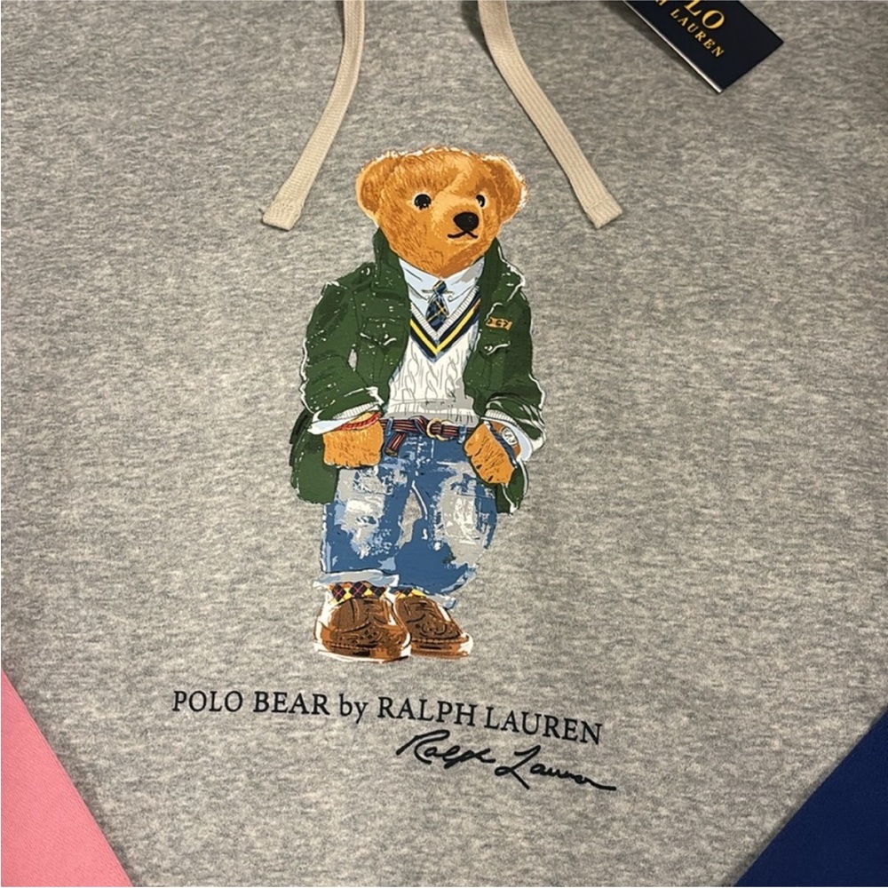 Men’s Polo Ralph Lauren Big and Tall Polo Bear Colorblock Hoodie - Picture 2 of 3